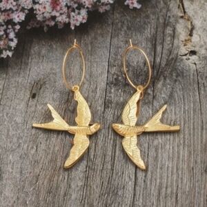 ANTHROPOLOGIE ALLOY SPARROW EARRINGS